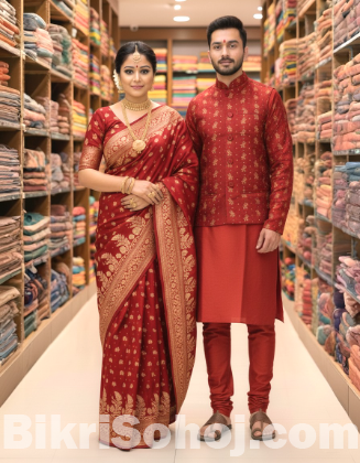 Sharee Panjabi Couple with Koti